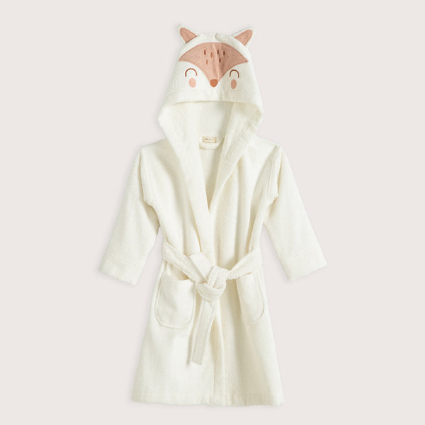 Chakra Fox Hoodie Bathrobe Vanilla