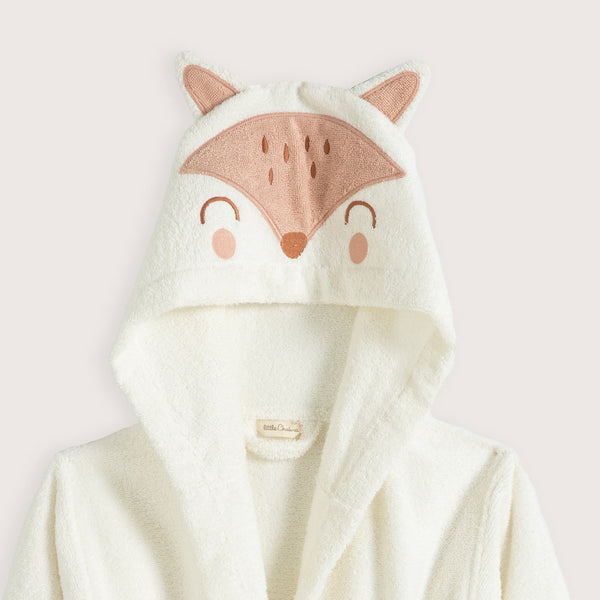 Chakra Fox Hoodie Bathrobe Vanilla