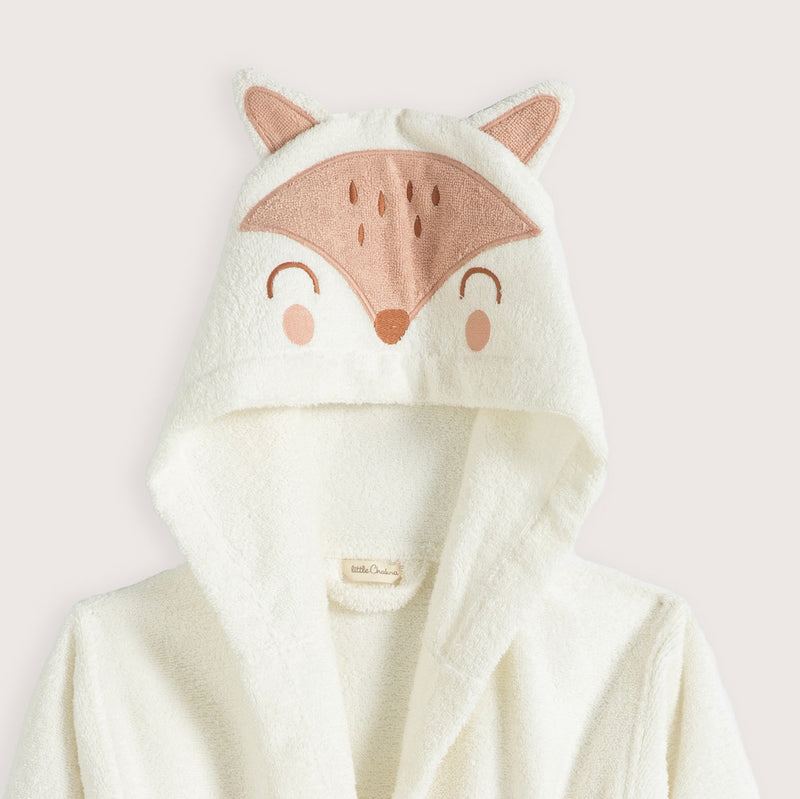 Chakra Fox Hoodie Bathrobe Vanilla