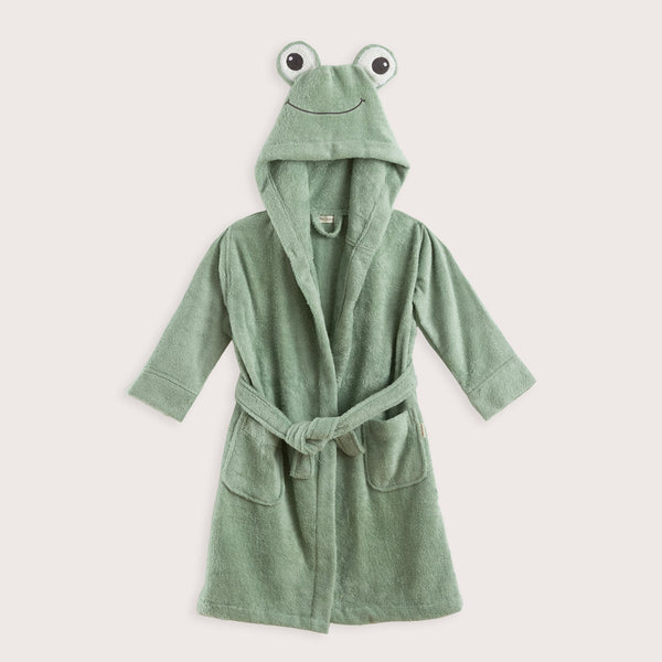 Chakra Frog Hood Bathrobe Green