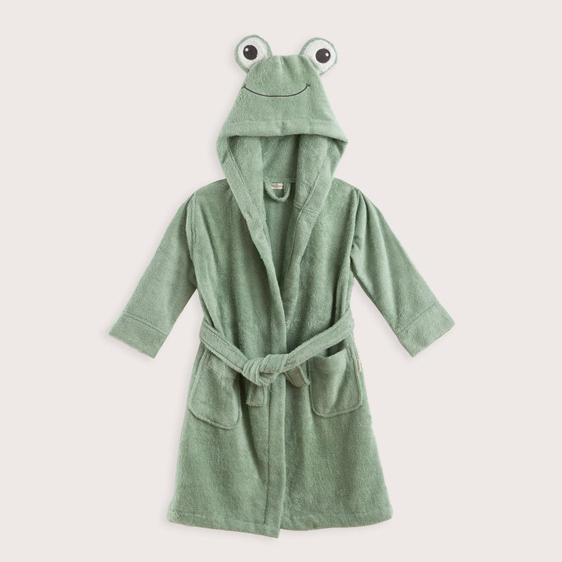 Chakra Frog Hood Bathrobe Green