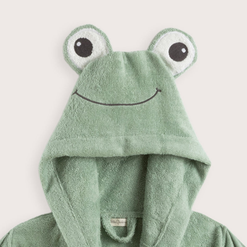 Chakra Frog Hood Bathrobe Green