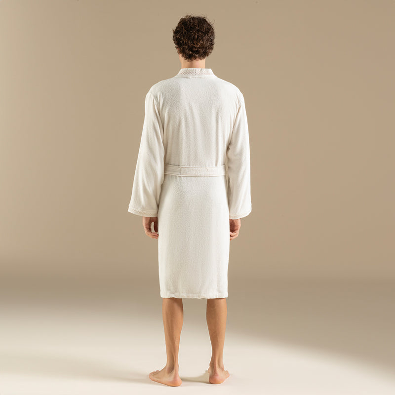 Chakra Mardille Unisex Bathrobe Ecru