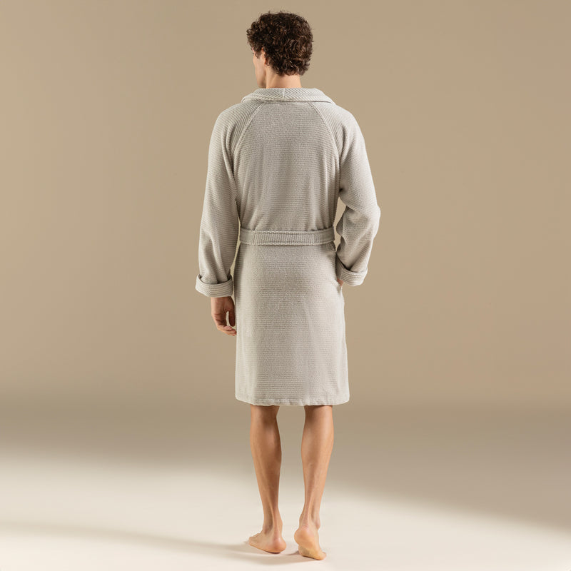 Chakra Eva Cotton Unisex Bathrobe Light Grey