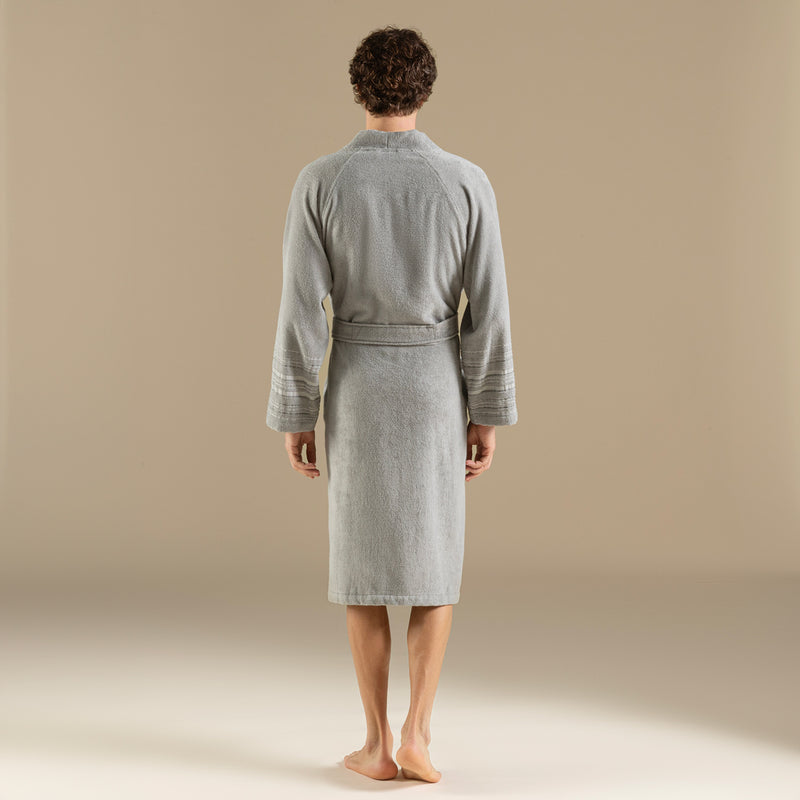 Chakra Derin Unisex Bathrobe Light Grey