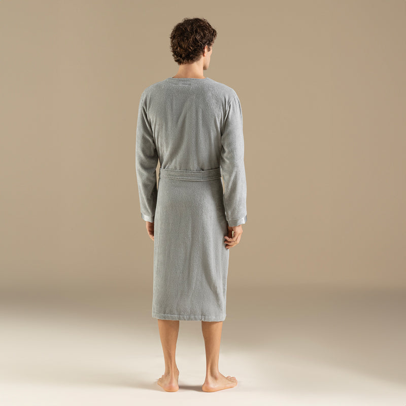 Chakra Floss Women Bathrobe Light Grey