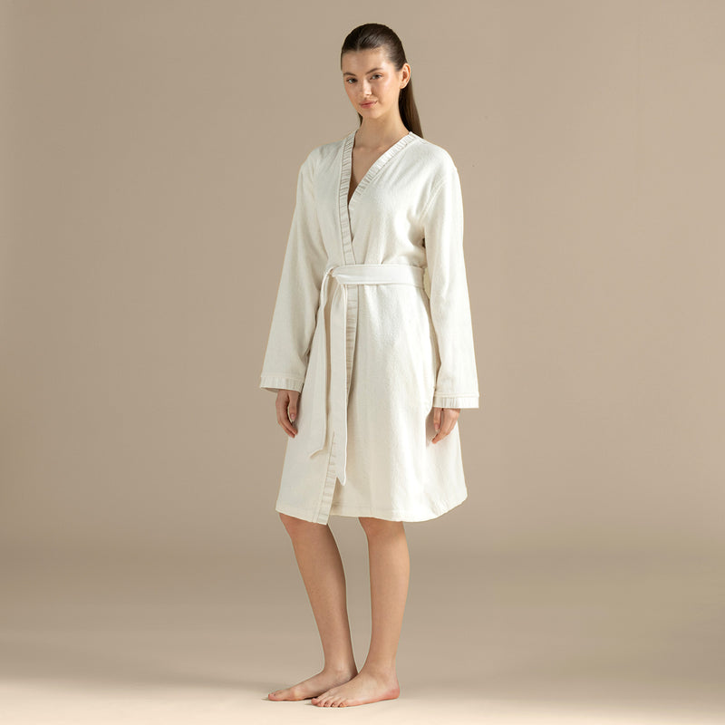Chakra Perla Unisex Bathrobe Ecru