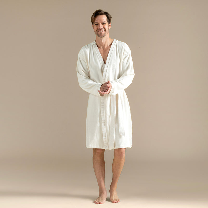 Chakra Perla Unisex Bathrobe Ecru