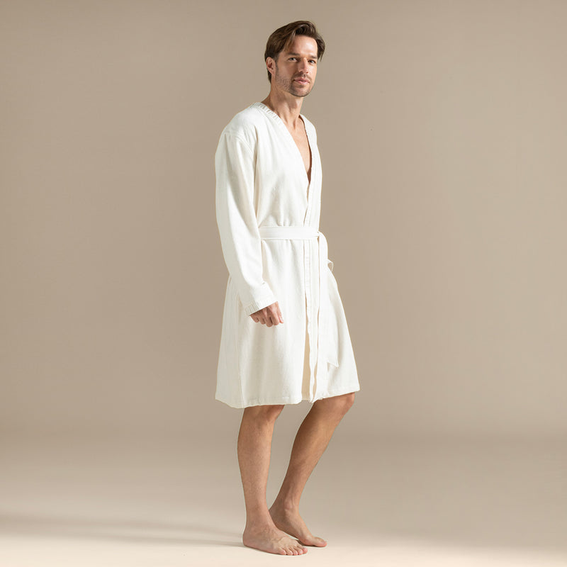 Chakra Perla Unisex Bathrobe Ecru