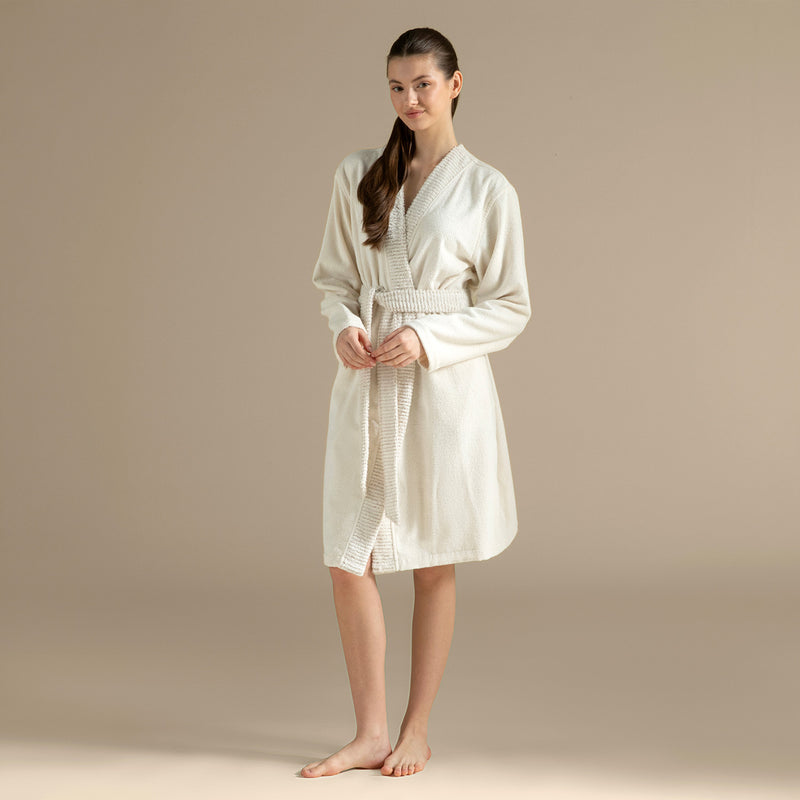 Chakra Soire Unisex Bathrobe Natural