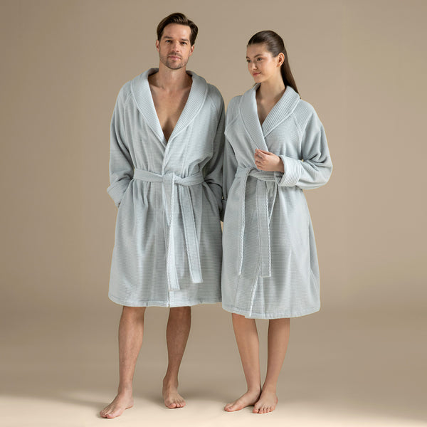 Chakra Eva Cotton Unisex Bathrobe Blue