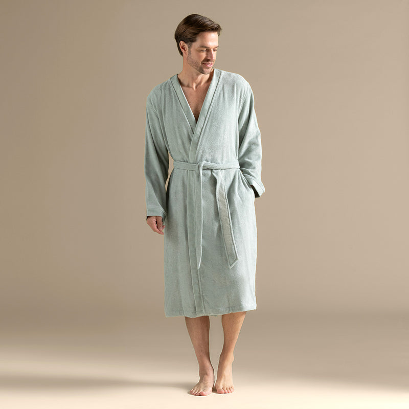 Chakra Floss Unisex Bathrobe  Light Green
