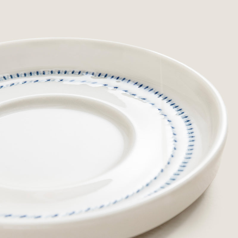 Chakra Dots Tea Plate Blue - White