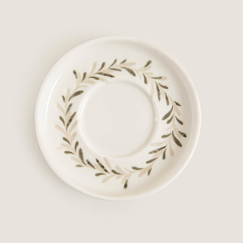 Chakra Oliva Wreath Tea Plate Olive