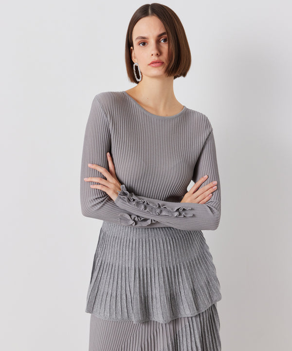 Ipekyol Sleeve Detail Ribbed Knitwear Grey