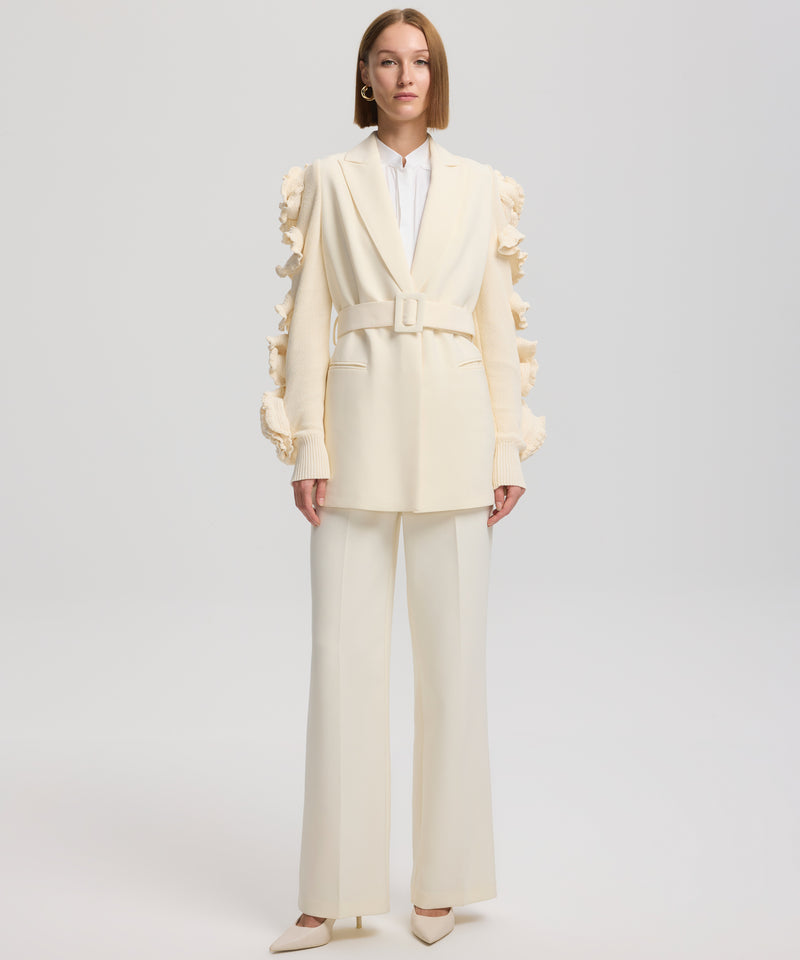 Ipekyol Sleeve Detailed Belted Jacket Off White