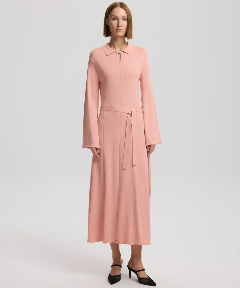 Ipekyol Stitched Detail Belted Dress Powder