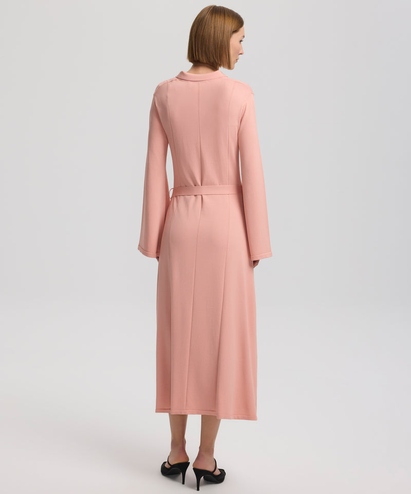 Ipekyol Stitched Detail Belted Dress Powder