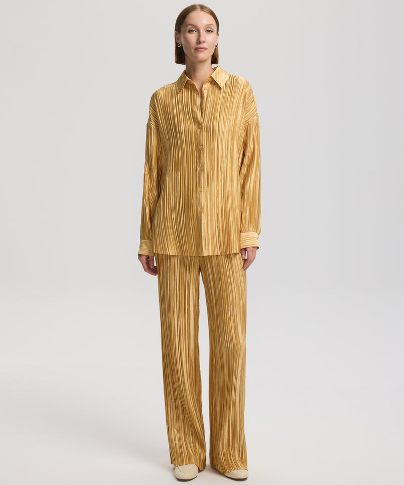 Ipekyol Long Sleeve Pleated Shirt Gold