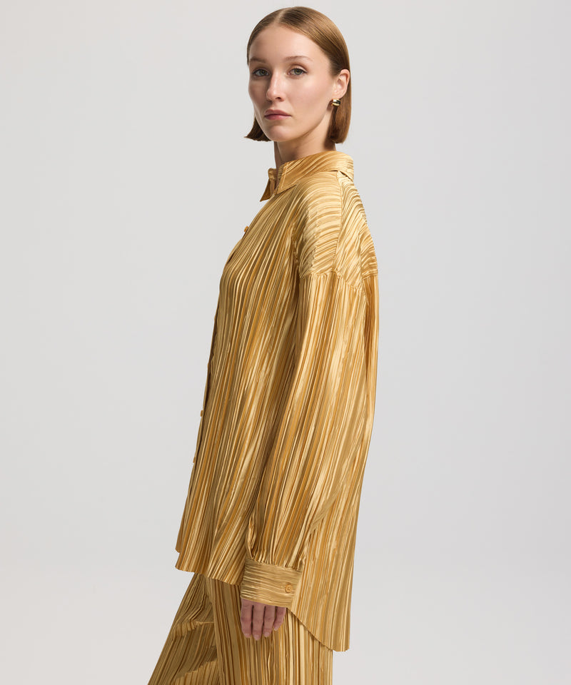 Ipekyol Long Sleeve Pleated Shirt Gold