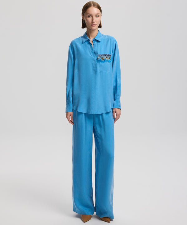 Ipekyol Pocket-Embellished Shirt Blue