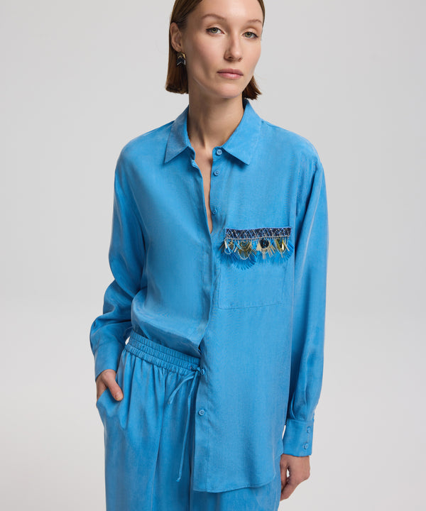 Ipekyol Pocket-Embellished Shirt Blue