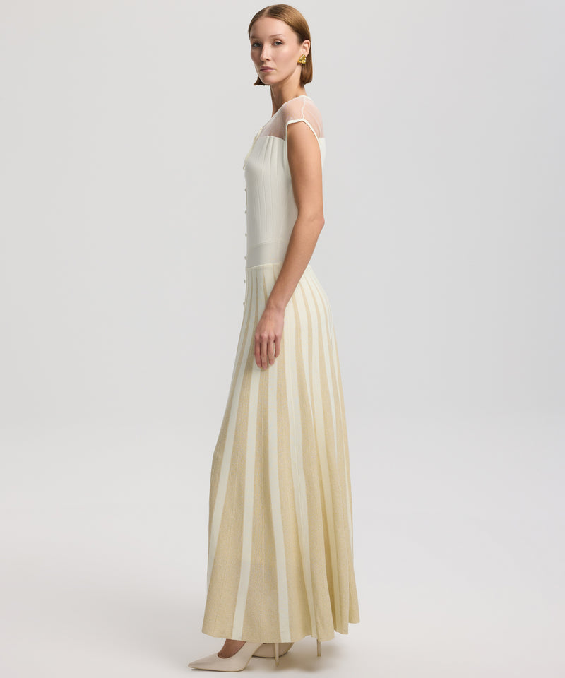 Ipekyol Striped Pattern Sleeveless Dress Ecru