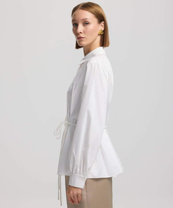 Ipekyol Long Sleeve Shirt With Detailed Belt Off White