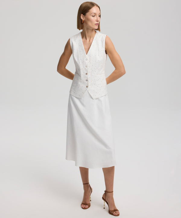 Ipekyol Two-Piece Form Sleeveless Dress Off White