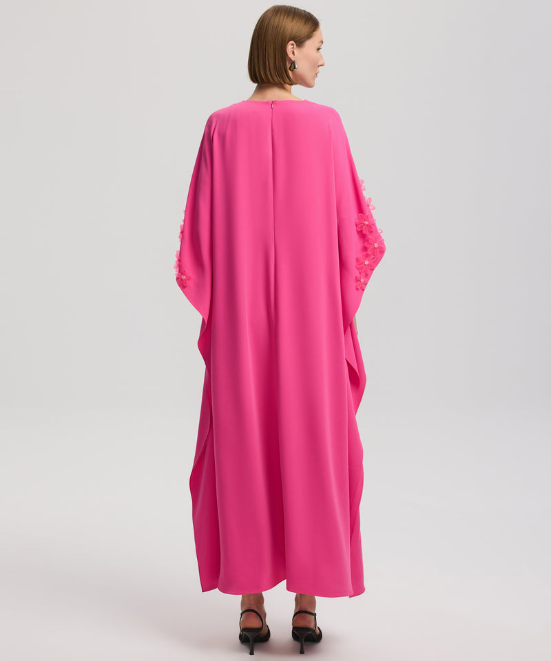 Ipekyol Flower-Embroidered V-Neck Dress Fuchsia