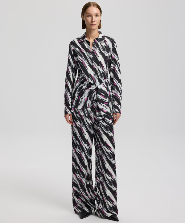 Ipekyol Patterned Belted Shirt Black