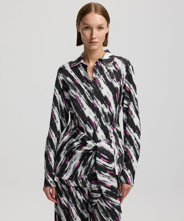 Ipekyol Patterned Belted Shirt Black