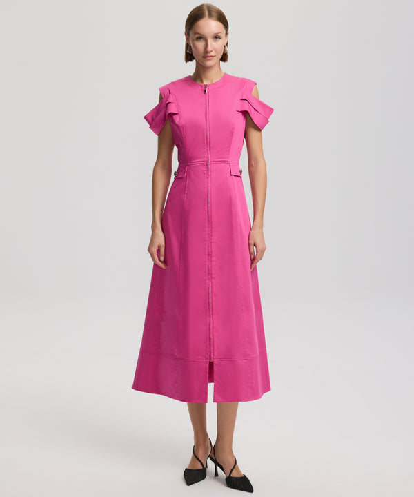 Ipekyol Detailed Sleeve Zip Up Dress Pink