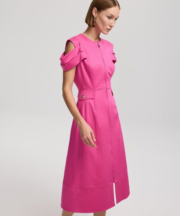 Ipekyol Detailed Sleeve Zip Up Dress Pink