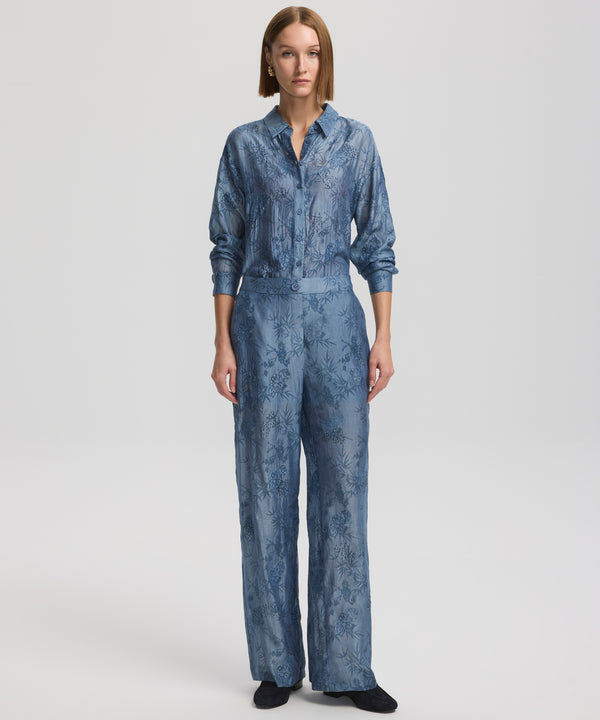 Ipekyol Bead-Embroidered Pattern Shirt Blue