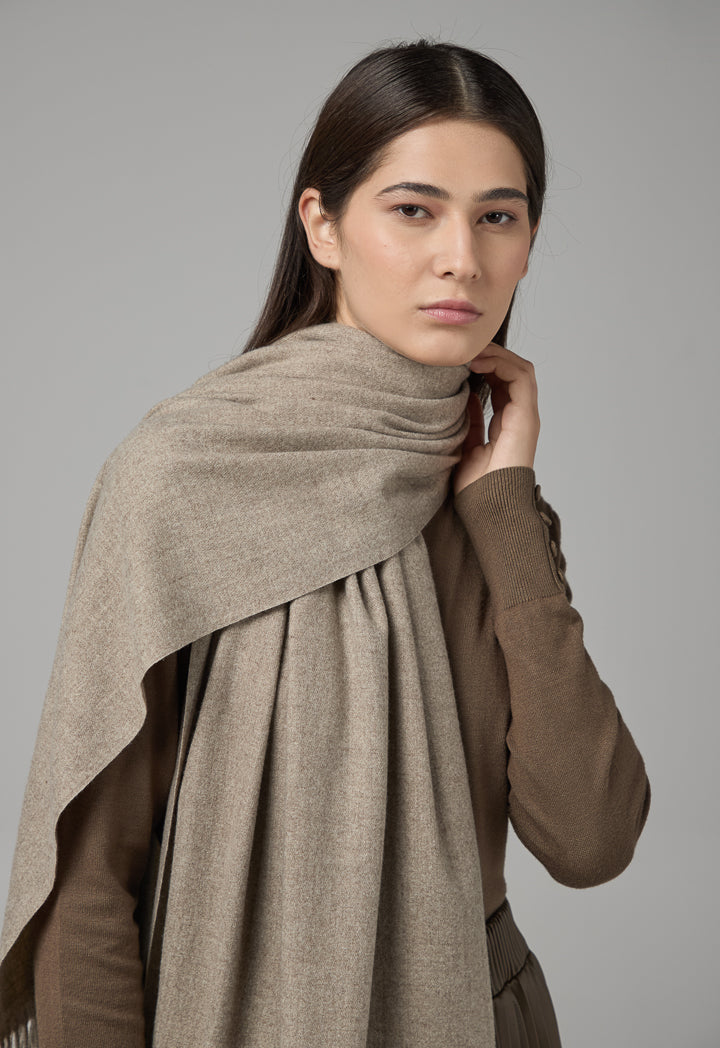 Choice Solid Tussles Winter Scarf Taupe