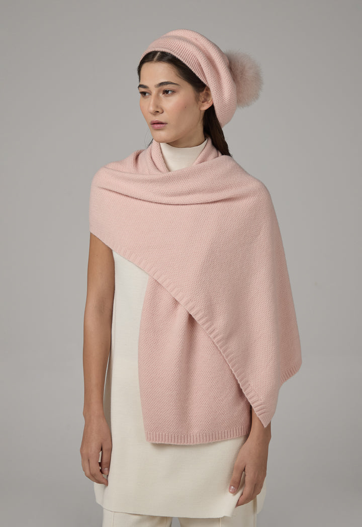 Choice Textured Woven Winter Scarf Pink