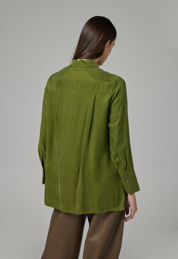 Choice Basic Regular Fit Solid Shirt Green