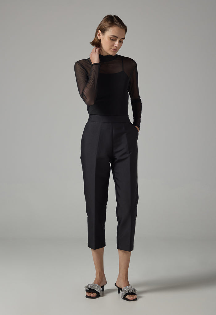 Choice High Neck Long Sleeve Basic Mesh Top Black – Wardrobe