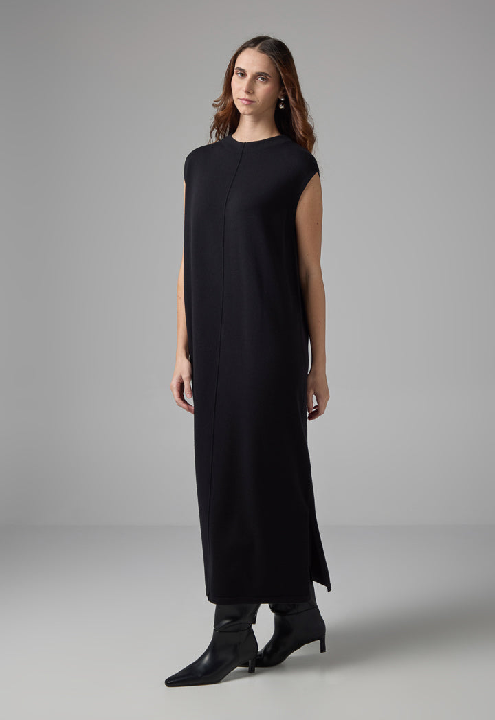 Choice Sleeveless Knitted Maxi Dress Black