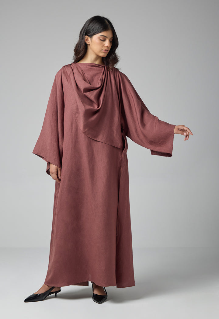 Choice Single Tone Oversize Maxi Abaya Brown