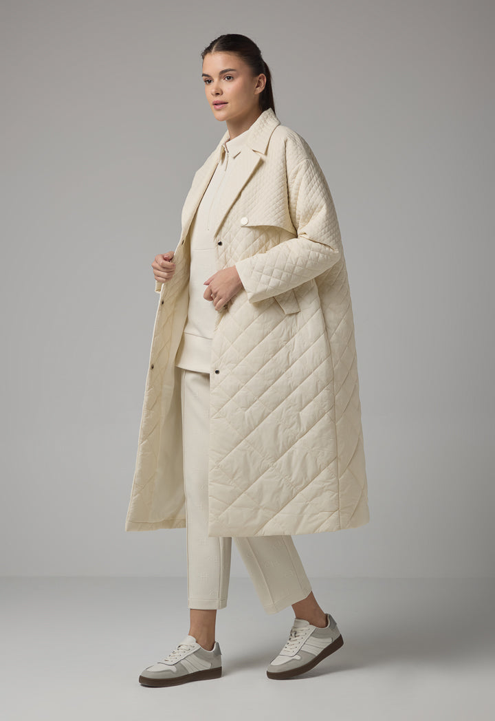 Choice Quilted Midi Winter Coat Sand