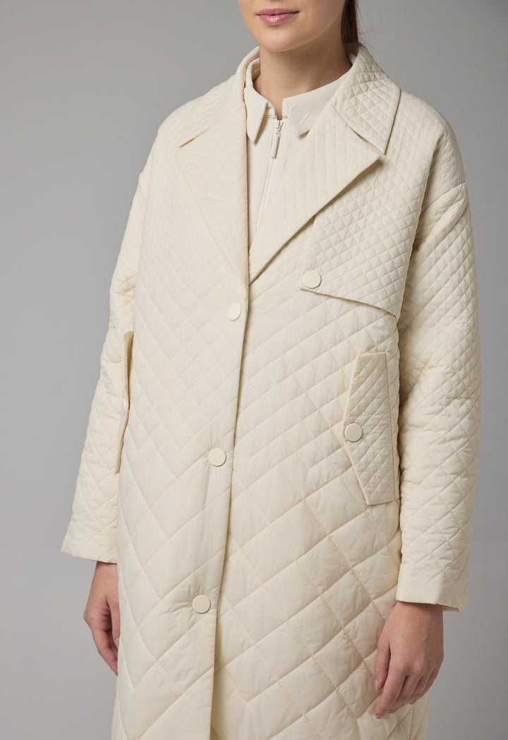 Choice Quilted Midi Winter Coat Sand