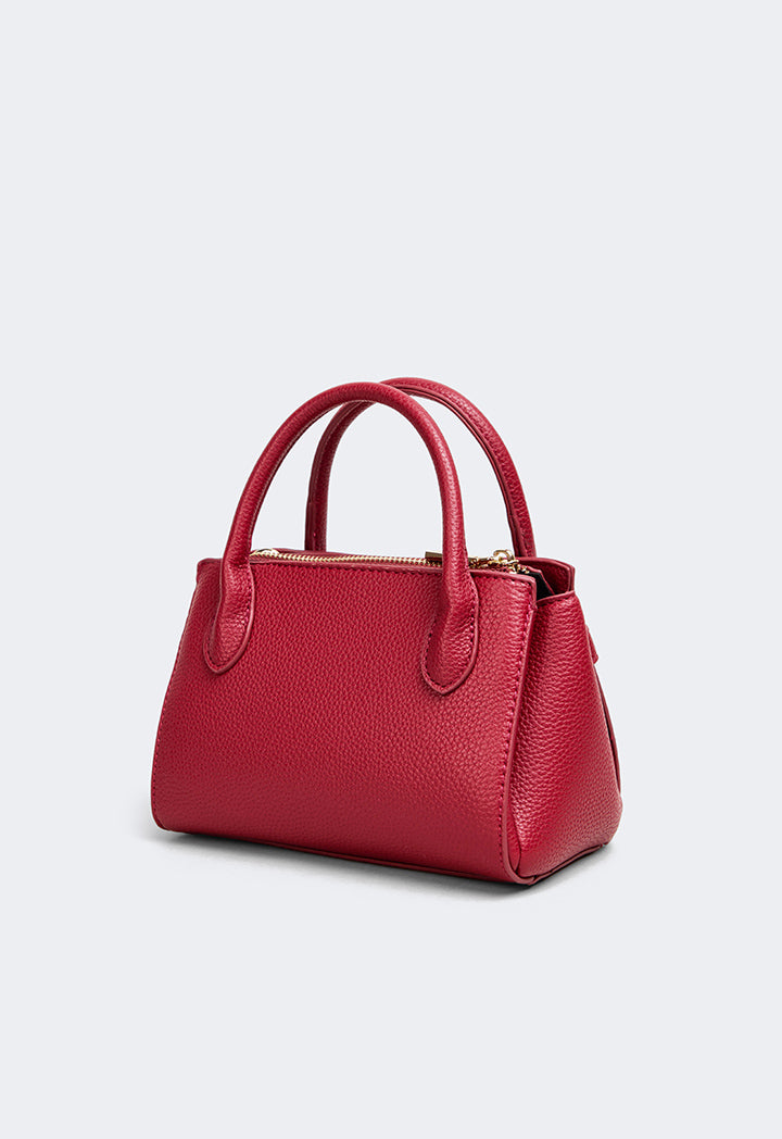 Choice Iconic Metallic Turn Lock Handbag Burgundy