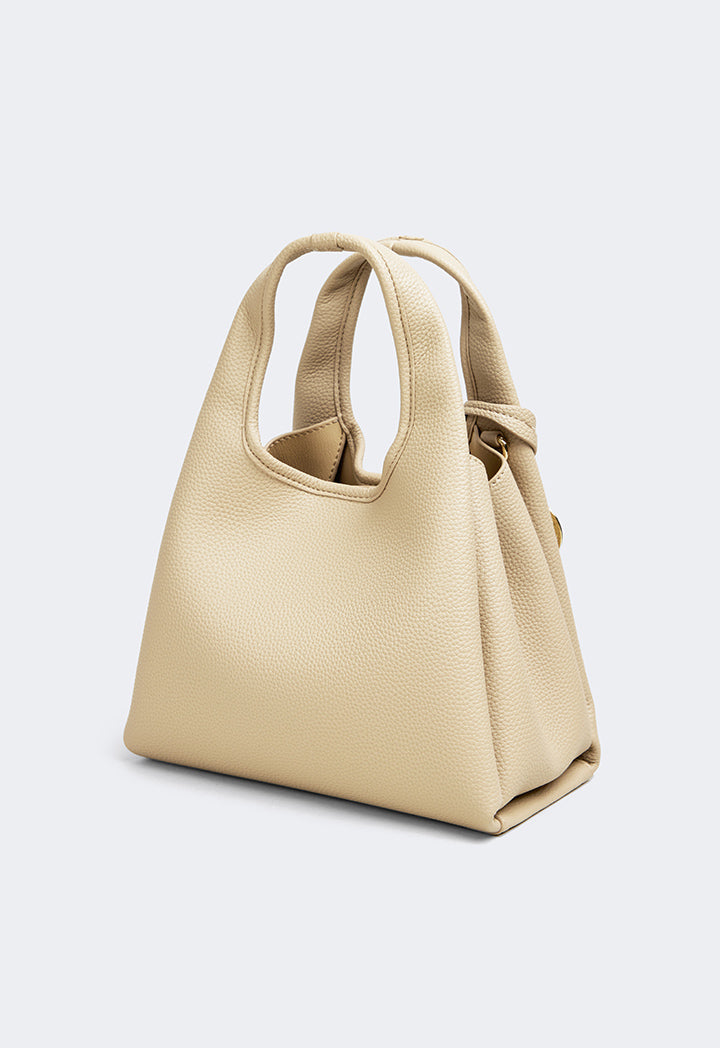 Choice Classic Solid Handbag Beige