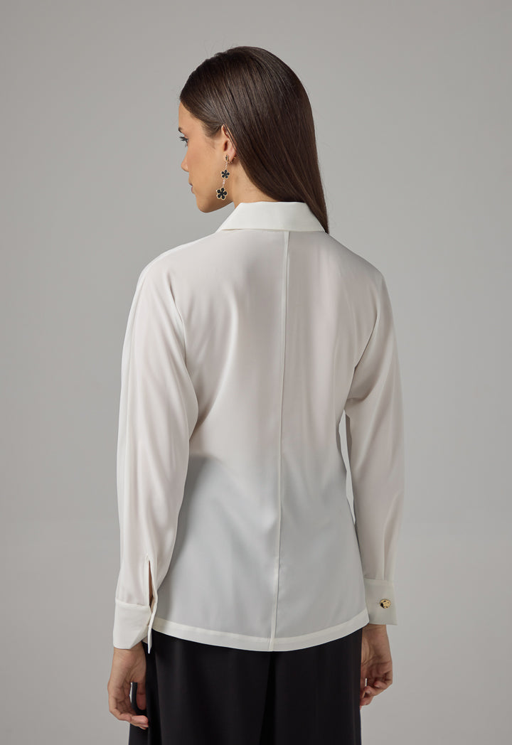 Choice Basic Long Sleeve Kimono Cream