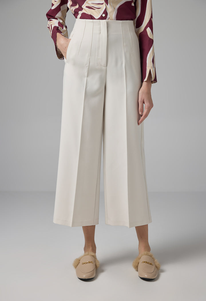 Choice Basic Wide Leg Trousers Sand