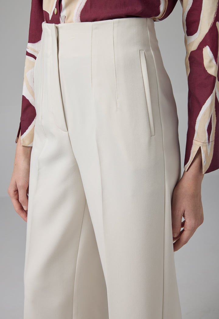 Choice Basic Wide Leg Trousers Sand