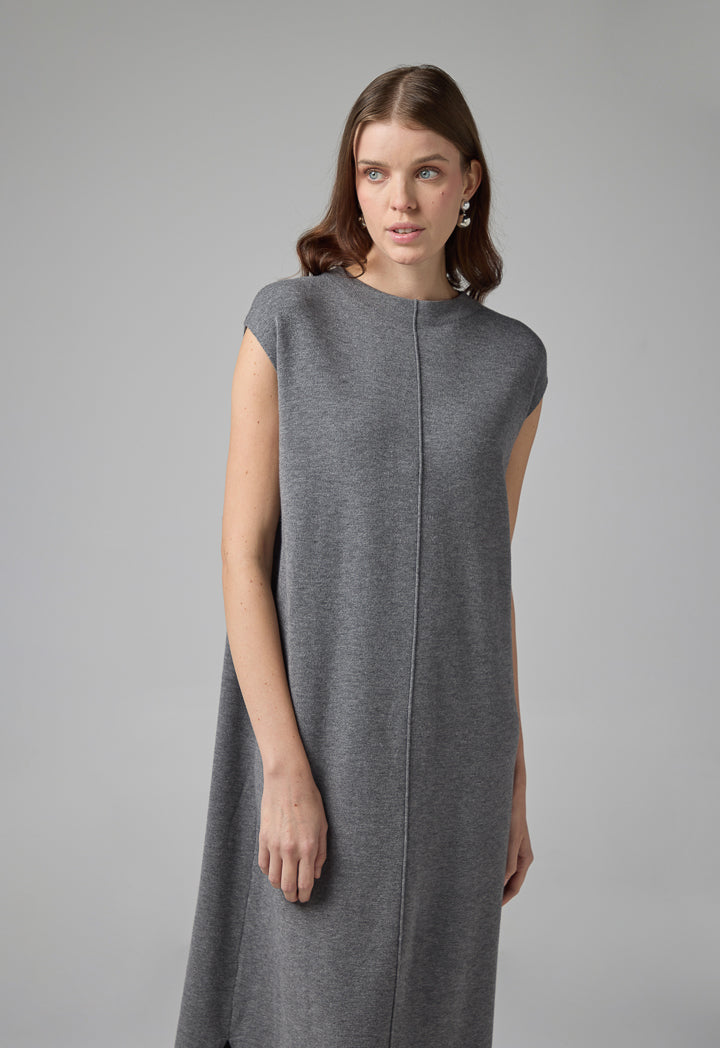 Choice Sleeveless Knitted Maxi Dress Silver