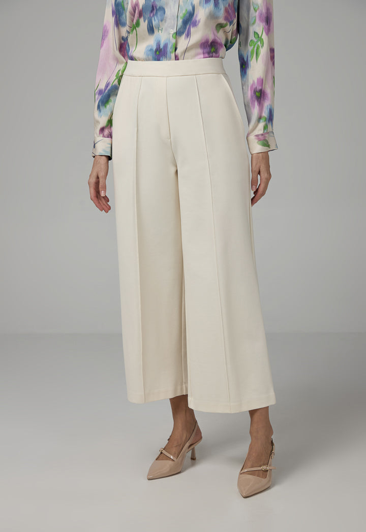 Choice Basic Straight Wide Cut Trousers Sand